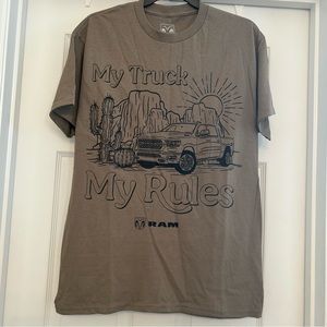 Ram My Truck My Rules Men's Brown Graphic T-Shirt Size M 🆕